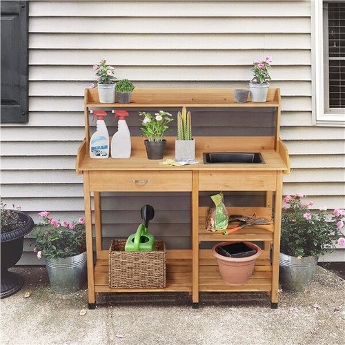 Outdoor potting bench table - potting,