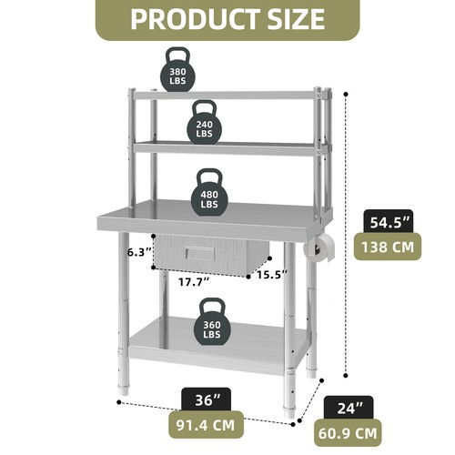 Work table x24 stainless - work,