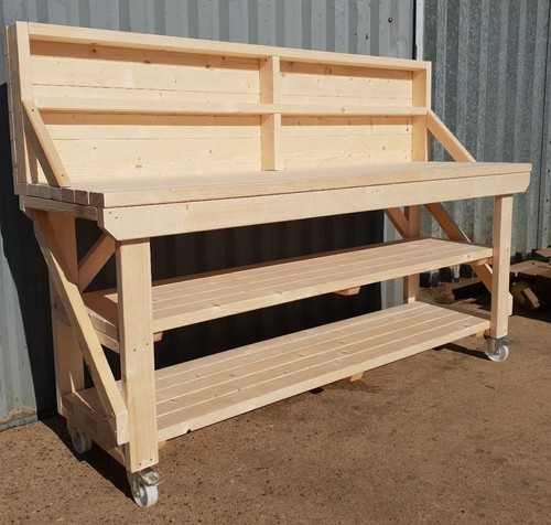 Wooden workbench worktable - workbench,