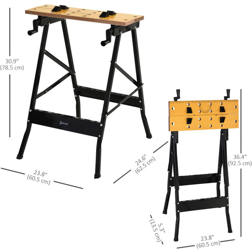 Portable folding work bench - folding,